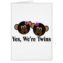 Somos gemelos 2 monos de los chicas felicitación