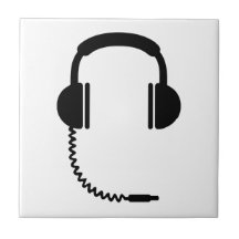Sonido de la música de los auriculares teja cerámica
