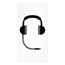 Sonido de la música de los auriculares tarjetas fotográficas 