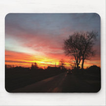 Sonnenaufgang im Herbst / Morgenröte im Herbst Mousepads