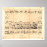 Sonora, mapa panorámico 1854 (1647A) del CA - Unre Impresiones