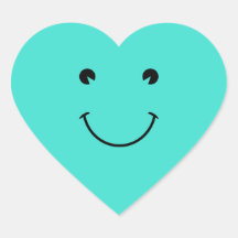 Sonrisa de la turquesa pegatinas de corazon