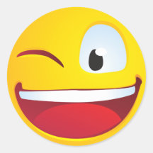 Sonrisa del centelleo etiqueta redonda