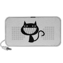 Sonrisa del gato negro del dibujo animado altavoz de viajar