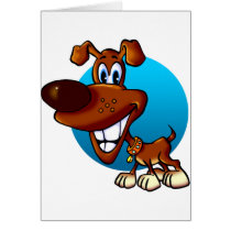 Sonrisa del perrito del dibujo animado tarjetas