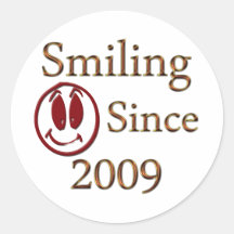 Sonrisa desde 2009 pegatinas redondas