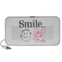 ¡SONRISA… te amo! Cara y corazón de la sonrisa Portátil Altavoces