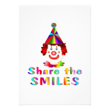 Sonrisas del payaso invitaciones personales 