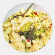 Sopa de tallarines del pollo etiqueta