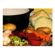 Sopa de verduras tarjetas postales