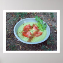 Sopa del aguacate del calabacín impresiones