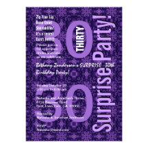 SORPRENDA a la trigésima fiesta de cumpleaños V222 Invitaciones Personales
