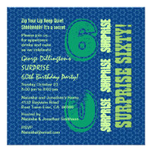 SORPRENDA las 60.as estrellas W1883 del verde azul Invitacion Personalizada