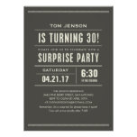 Sorprenda las trigésimas invitaciones del cumpleañ anuncio personalizado