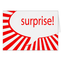 ¡sorpresa! fiesta: burbuja que habla tarjeta