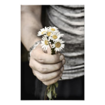 Sostener la impresión de la foto de las flores