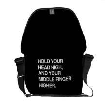 SOSTÉNGASE EL DEDO MEDIO ALTO Y PRINCIPAL MÁS ALTO BOLSAS MESSENGER