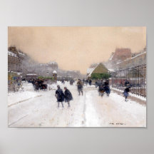 ~ sous París del neige del la de París debajo de l Posters