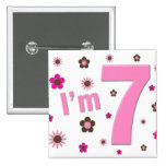 Soy 7 flores del rosa y de Brown Pins