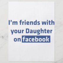 Soy amigos con su hija en facebook flyer personalizado