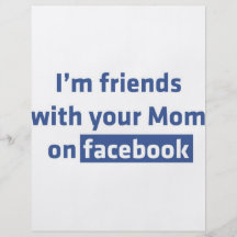 Soy amigos con su mamá en facebook tarjeton