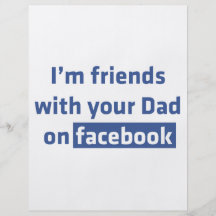 Soy amigos con su papá en facebook flyer a todo color