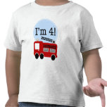Soy coche de bomberos de cuatro rojos camisetas