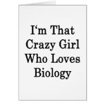 Soy ese chica loco que ama biología tarjeta