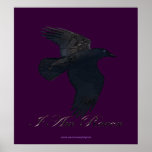 SOY poster del arte del cuervo del CUERVO que vuel