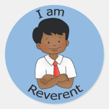 Soy reverente pegatina redonda