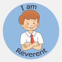 Soy reverente pegatina redonda