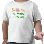 Soy TRES años de la camiseta para los niños
