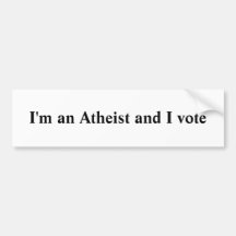 Soy un ateo y voto pegatina de parachoque