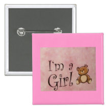 Soy un chica/un botón/Pin de Teddybear