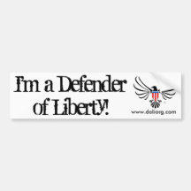 Soy un defensor del parachoque de la libertad pegatina de parachoque