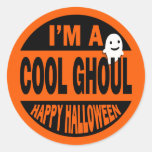 Soy un espíritu necrófago fresco, feliz Halloween Etiquetas Redondas