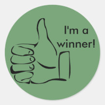 ¡Soy un ganador! Los pulgares suben a los pegatina