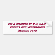 Soy un miembro de V.A.V.A.P.Vegans y vegetariano… Etiqueta De Parachoque