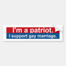 Soy un patriota.  Apoyo boda gay Etiqueta De Parachoque