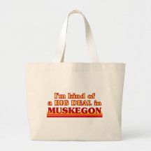 Soy un poco una GRAN COSA en Muskegon Bolsa De Mano