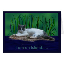 Soy una isla, tarjeta en blanco