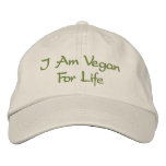 Soy vegano para la vida. Verde. Lema. Personalizad gorras bordados