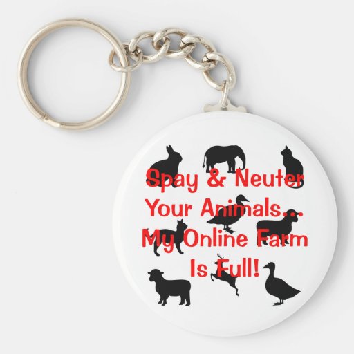 spay y neutralice llavero personalizado