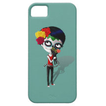Spooky Dia de Los Muertos Girl iPhone 5 Cárcasa
