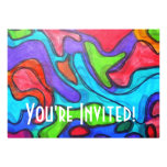 Squiggles desplazados - arte abstracto moderno invitación personalizada