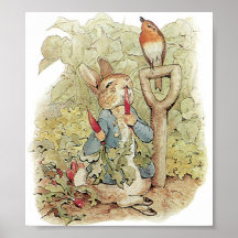 Sr. Bunny y petirrojo rojo Posters