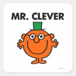 Sr. Clever Classic Calcomanías Cuadradas Personalizadas