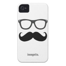Sr. de incógnito - bigote y vidrios divertidos iPhone 4 carcasa