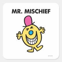 Sr. Mischief Classic Calcomania Cuadradas Personalizada