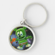 Sr. señor Gummibär Round Keychain Llavero
